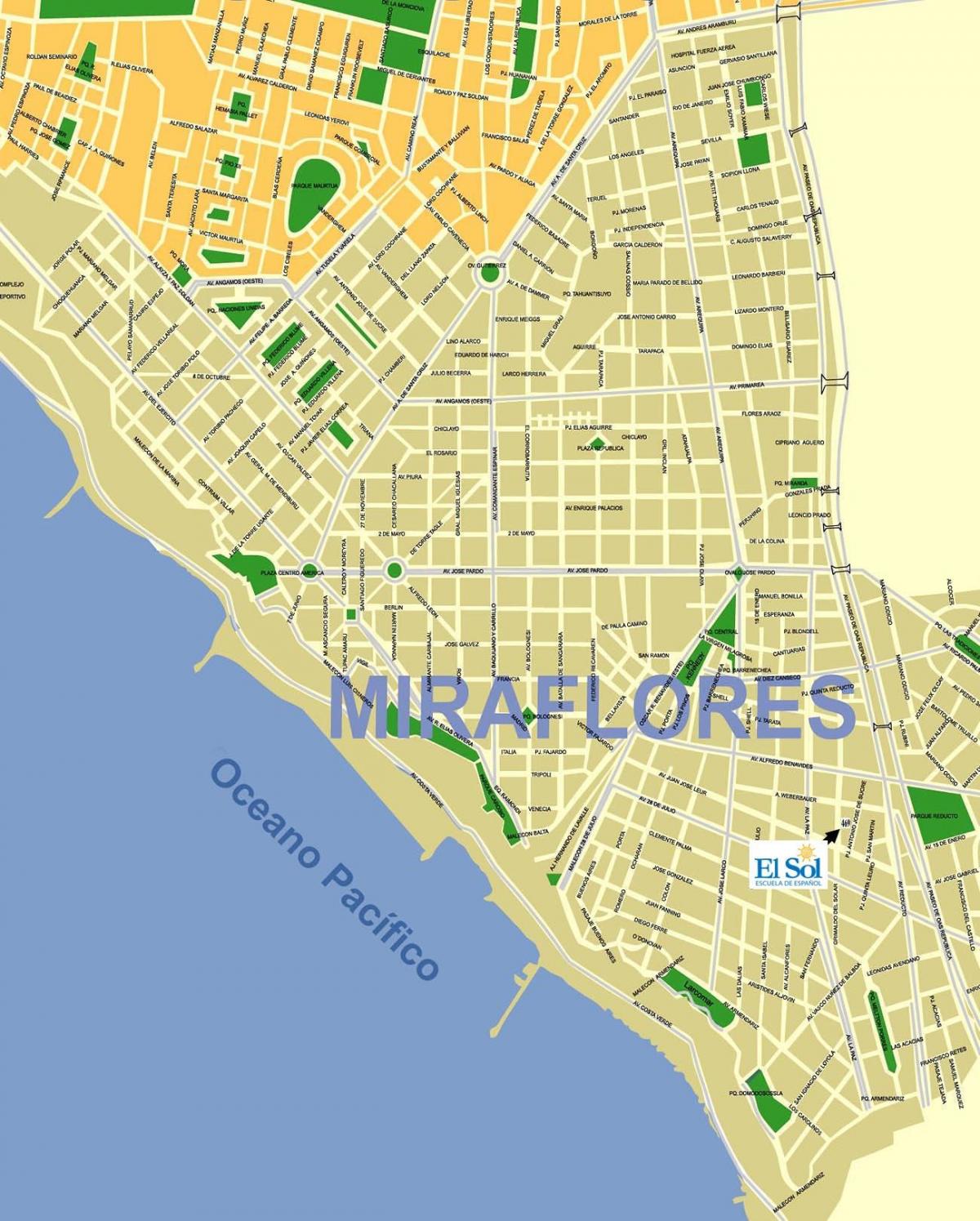 નકશો miraflores લિમા પેરુ